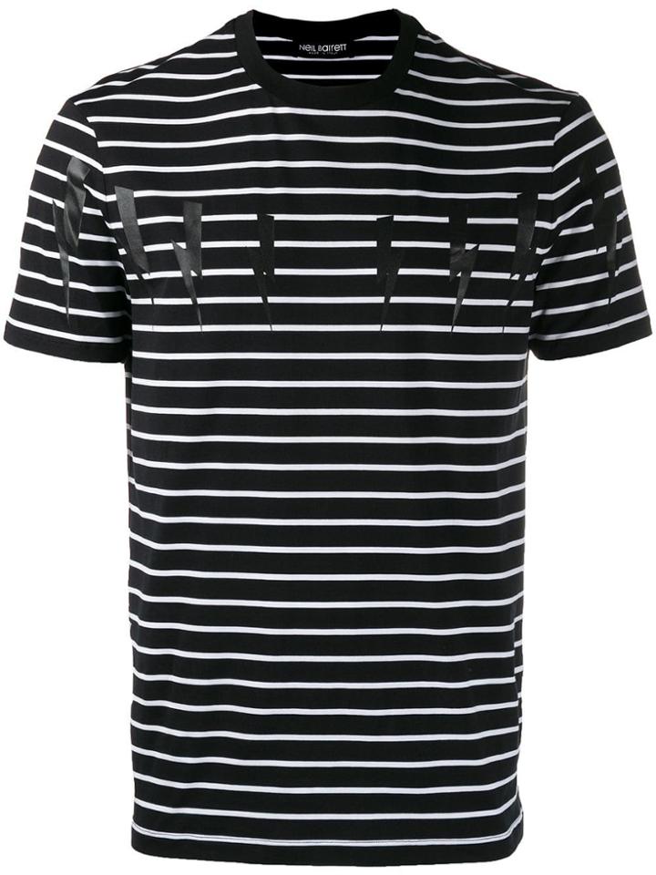 Neil Barrett Striped Logo T-shirt - Black