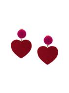 Rebecca De Ravenel Cora Heart Costume Clip-on Earrings - Red