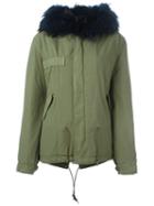 Mr & Mrs Italy Raccoon Fur Hooded Parka, Women's, Size: Xxs, Green, Cotton/lamb Skin/polyester/racoon Fur