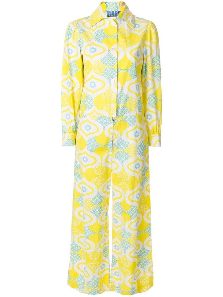 William Vintage Twiggy Print Jumpsuit - Yellow
