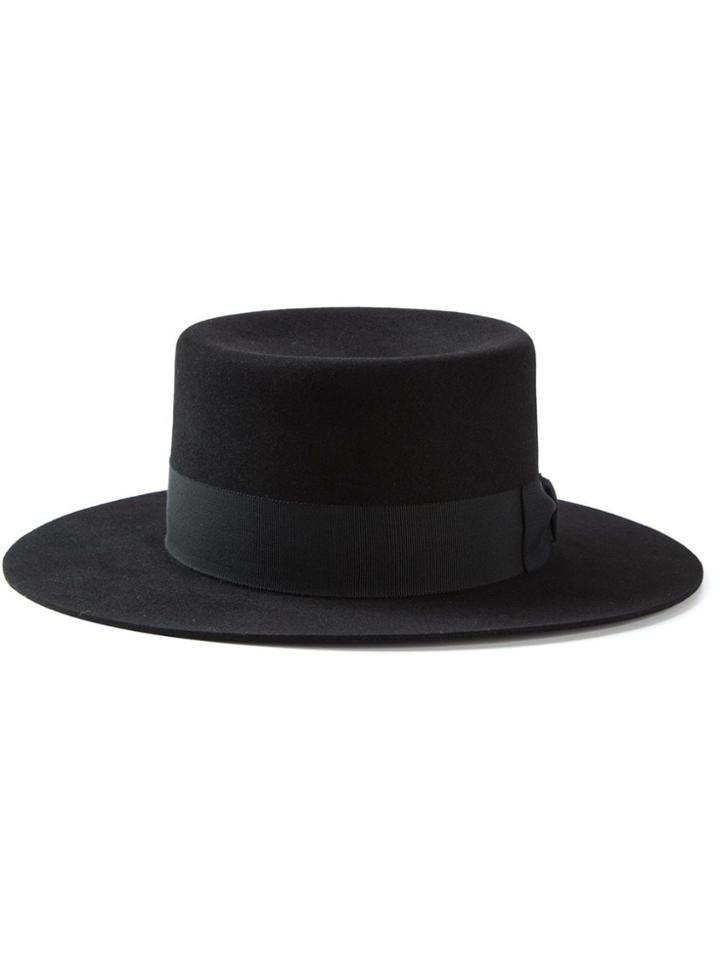 Saint Laurent Wide Brim Hat - Black