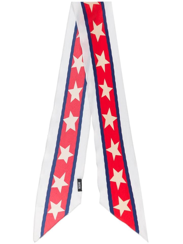 Rockins Star Print Skinny Scarf - White