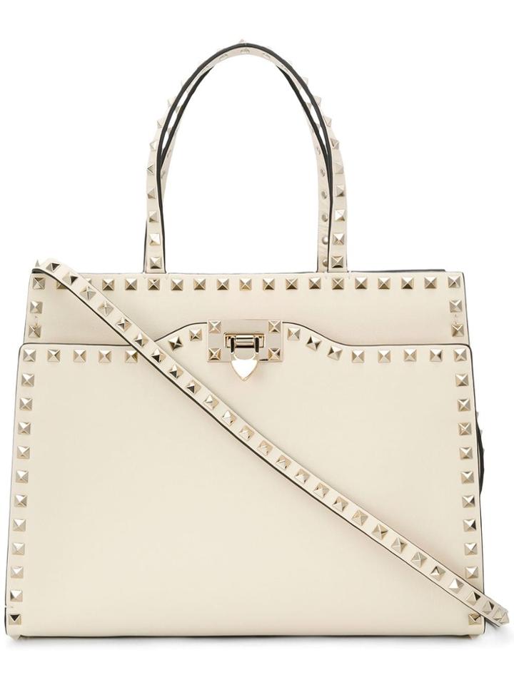 Valentino Valentino Garavani Rockstud Structured Tote - White
