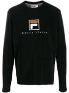 Fila Logo Embroiddered Terry Sweatshirt - Black