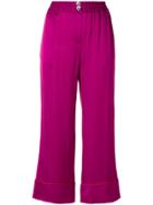 Erika Cavallini Cropped Wide Leg Trousers - Pink & Purple
