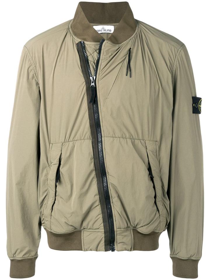 Stone Island Asymmetric Bomber Jacket - Green