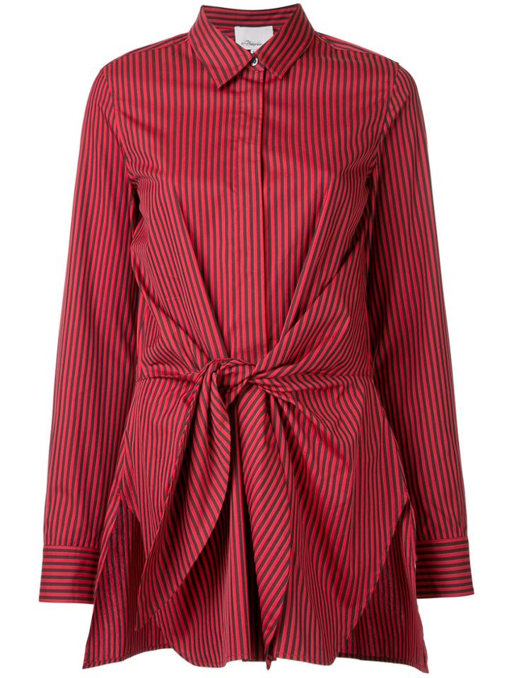 3.1 Phillip Lim Front Tied Stripe Shirt - Red