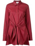 3.1 Phillip Lim Front Tied Stripe Shirt - Red