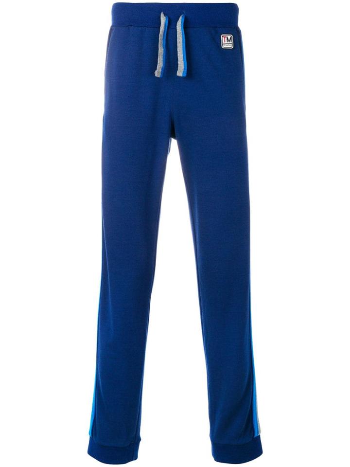 Z Zegna Techmerino Side Stripes Track Pants - Blue