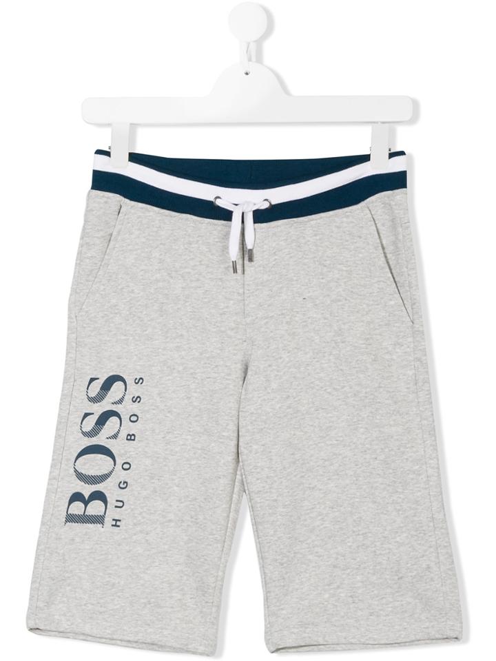 Boss Hugo Boss Logo Print Track Shorts - Grey