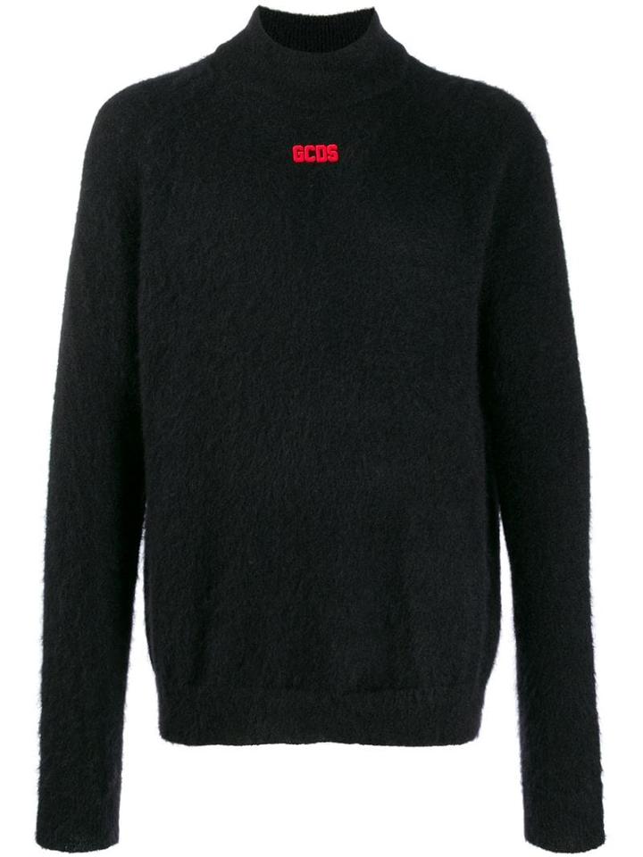 Gcds Logo Fuzzy Knit Jumper - Black