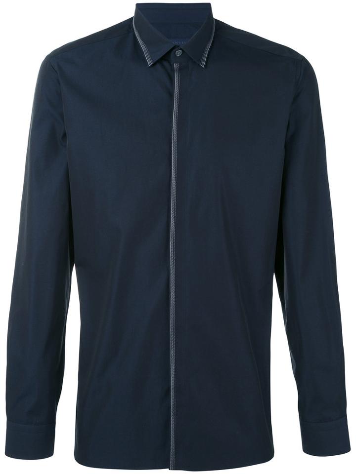 Lanvin - Contrast Stitch Shirt - Men - Cotton - 41, Blue, Cotton