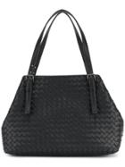 Bottega Veneta Nero Intrecciato Nappa Medium Cesta Bag - Black