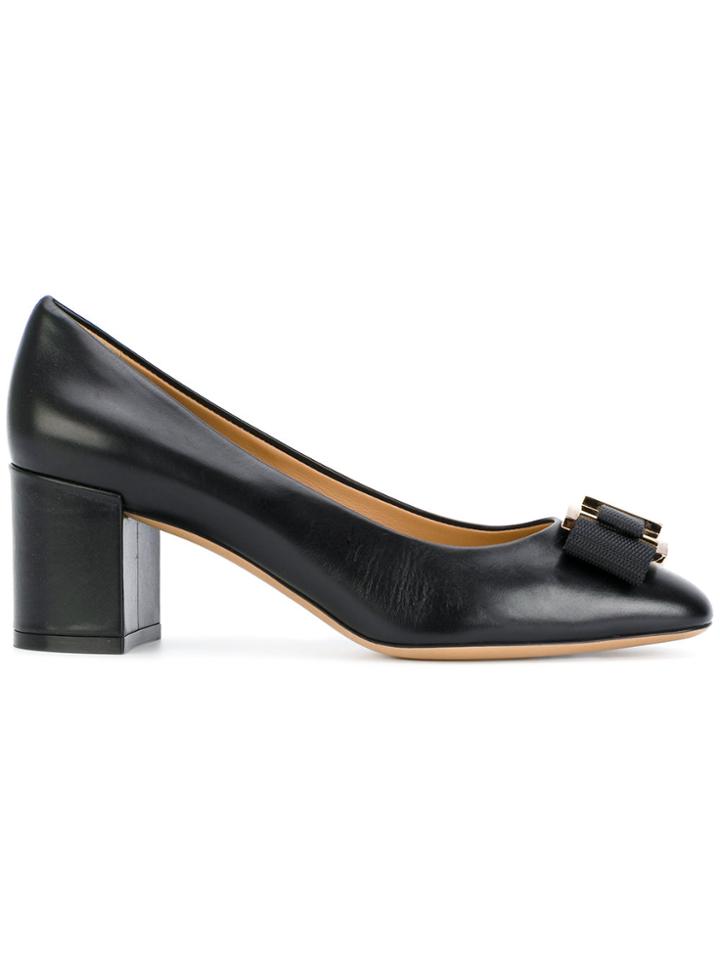 Salvatore Ferragamo Ornament Bow Pumps - Black