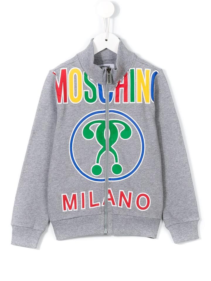 Moschino Kids Double Question Mark Print Sweatshirt, Boy's, Size: 12 Yrs, Grey