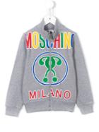 Moschino Kids Double Question Mark Print Sweatshirt, Boy's, Size: 12 Yrs, Grey
