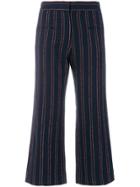 Carven Striped Cropped Trousers - Blue