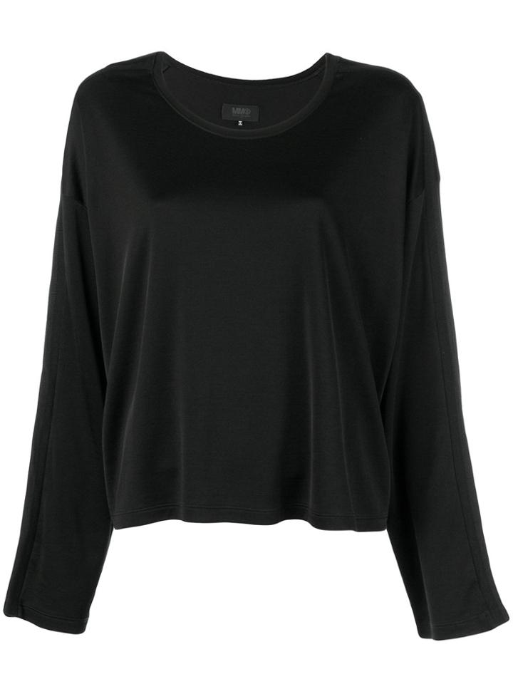 Mm6 Maison Margiela Plain Round Neck Sweatshirt - Black
