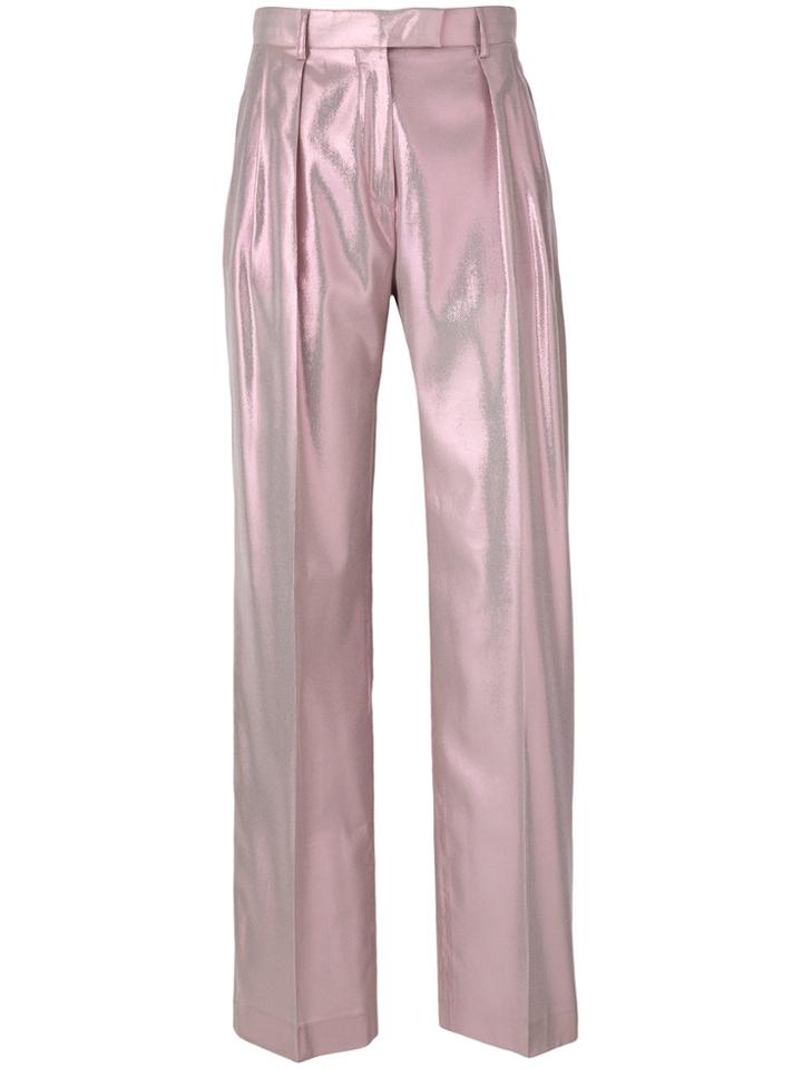 Alberta Ferretti Shimmery Tailored Trousers - Pink & Purple