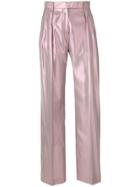 Alberta Ferretti Shimmery Tailored Trousers - Pink & Purple