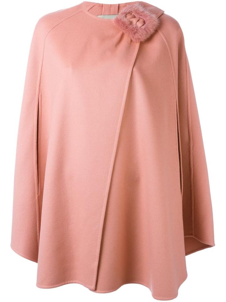 Ermanno Scervino Furry Buckle Detail Cape, Women's, Size: 40, Pink/purple, Angora/wool