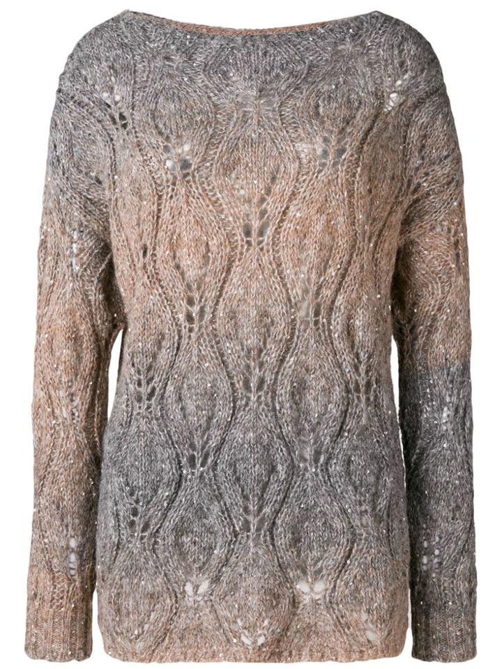 Snobby Sheep Crew Neck Knitted Top - Neutrals
