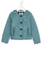 Burberry Kids - Collarless Diamond Quilted Jacket - Kids - Cotton/polyester - 4 Yrs, Toddler Girl's, Blue