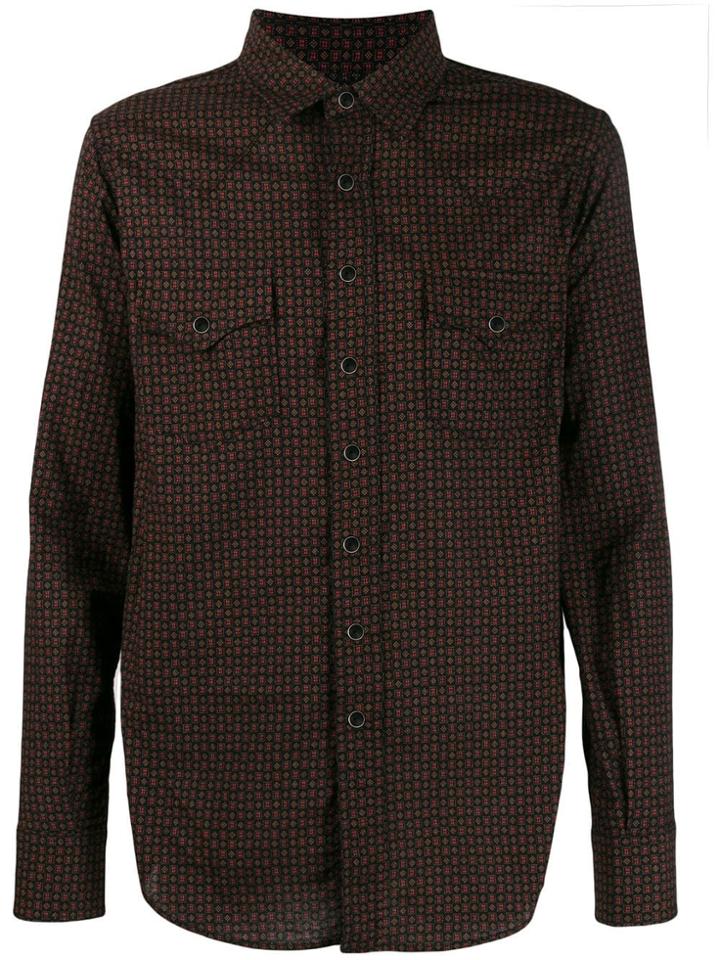Saint Laurent Micro Pattern Shirt - Black