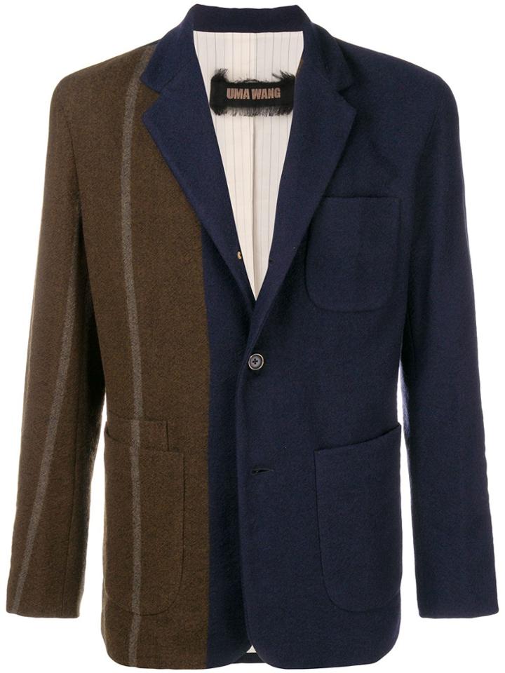 Uma Wang Colour Block Blazer - Blue