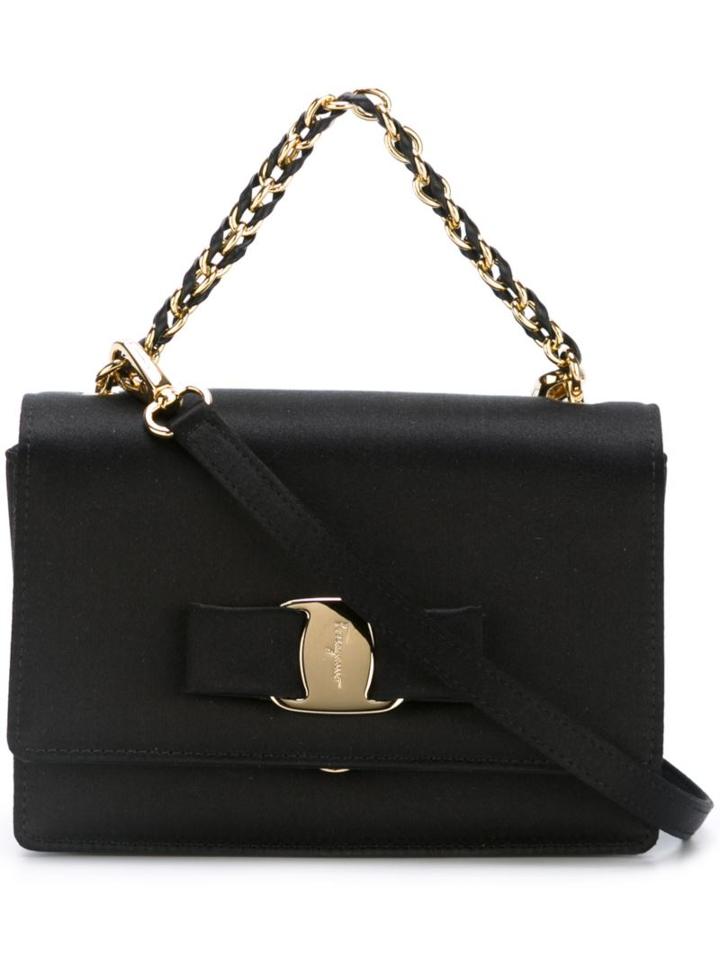 Salvatore Ferragamo Vara Crossbody Bag, Women's, Black, Viscose/calf Leather