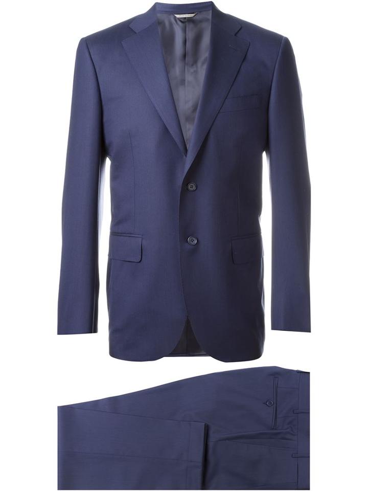 Canali 'mod Travel' Tailored Two Piece Suit, Men's, Size: 50, Blue, Cupro/wool