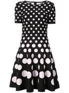 Carolina Herrera Polka Dot Flared Dress - Black