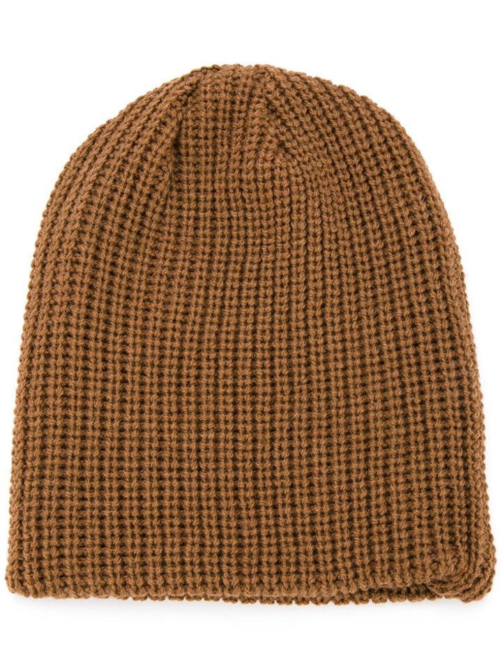 Kijima Takayuki Rib Knit Beanie Hat - Brown