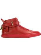 Buscemi 100mm Hi-top Sneakers, Men's, Size: 10, Red, Leather/rubber