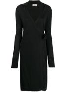 Pringle Of Scotland Wrap Style Midi Dress - Black