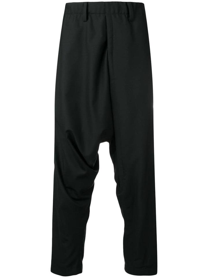 Issey Miyake Men Drop Crotch Trousers - Black