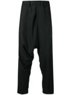 Issey Miyake Men Drop Crotch Trousers - Black