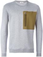 Valentino 'rockstud' Zip Pocket Sweatshirt, Men's, Size: Medium, Grey, Cotton/polyamide