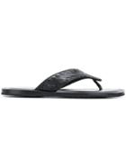 Bottega Veneta Nero Intrecciato Calf Sapa Flip Flop - Black