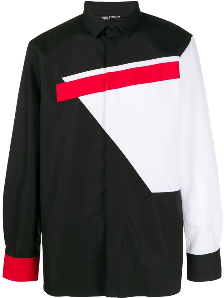 Neil Barrett Colour Block Shirt - Black
