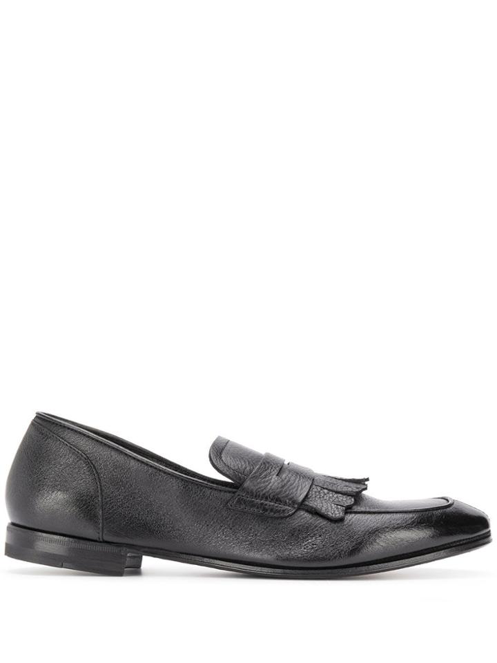 Henderson Baracco Fringed Leather Loafers - Black