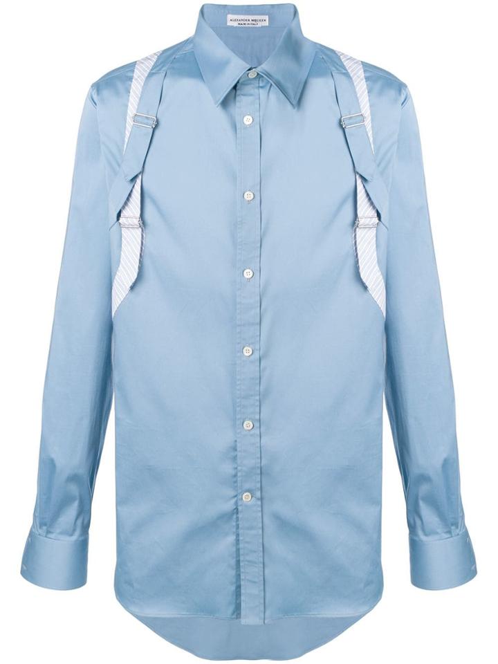 Alexander Mcqueen Buckle Appliqué Shirt - Blue