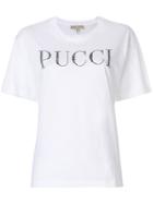 Emilio Pucci Crystal-embellished Logo T-shirt - White