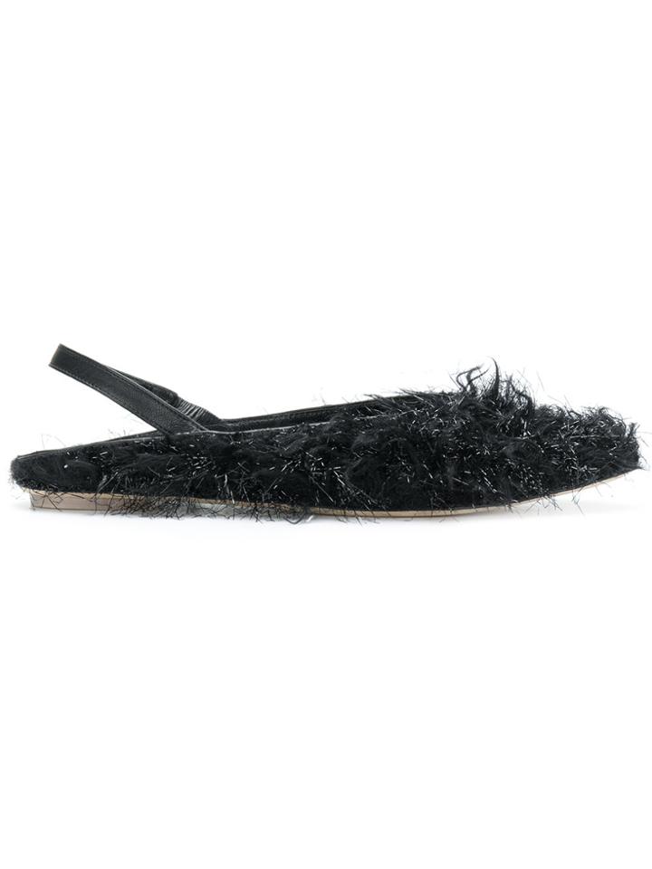 Simone Rocha Tinsel Flat Mules - Black