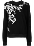 Just Cavalli Flower Appliqué Sweatshirt - Black