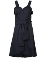 Derek Lam 10 Crosby Front Knot Dress, Women's, Size: 4, Blue, Cotton