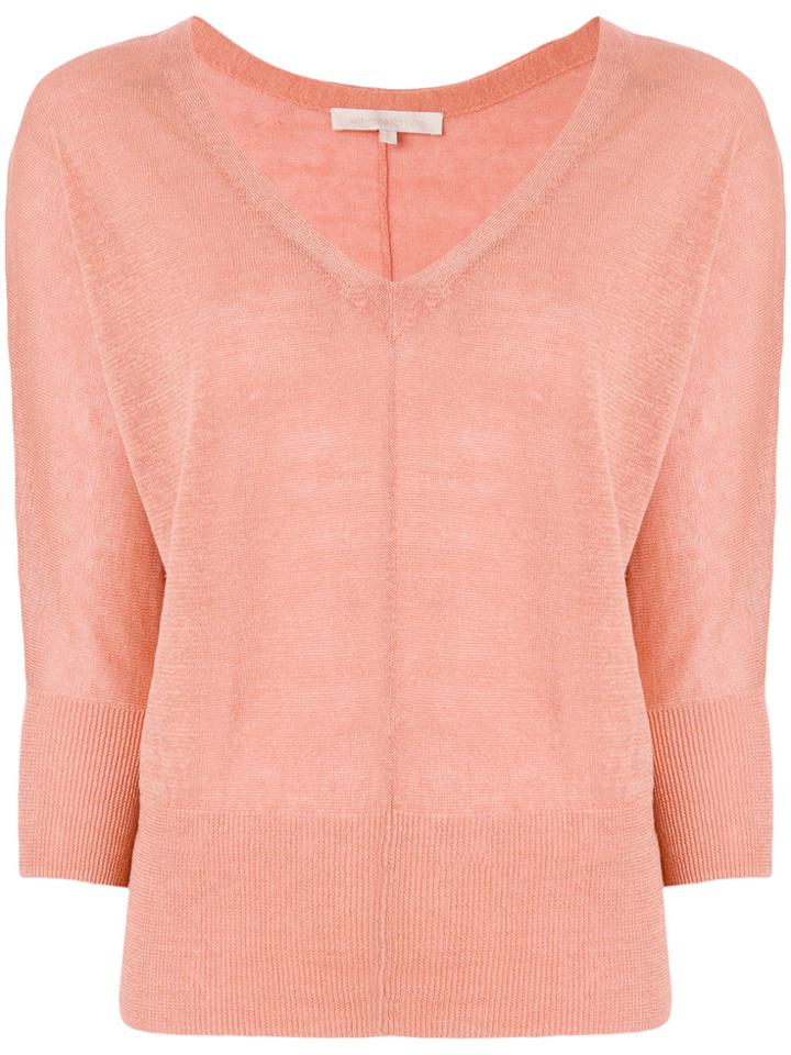 Vanessa Bruno Cropped V-neck Sweater - Nude & Neutrals