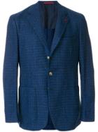 Isaia Checked Sports Blazer - Blue