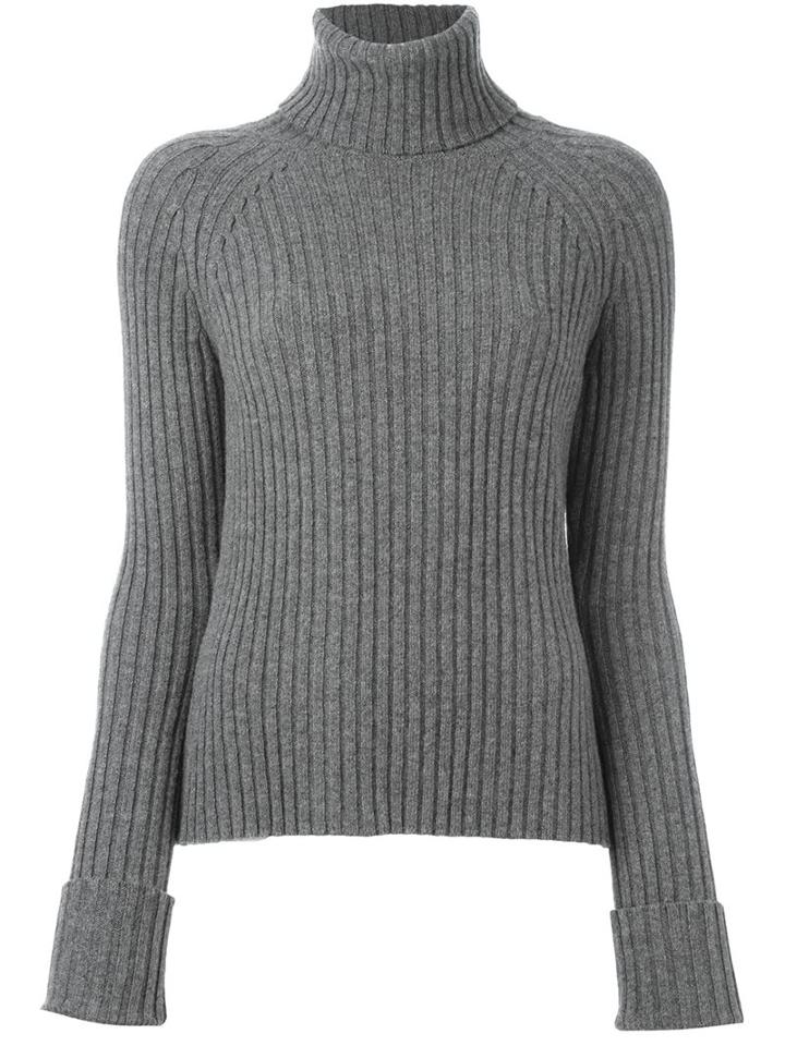 Erika Cavallini 'zenia' Turtleneck Jumper, Women's, Size: Large, Grey, Virgin Wool