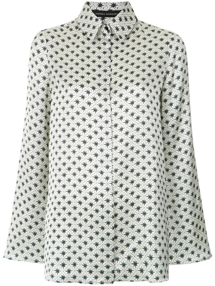 Andrea Marques Printed Bell Sleeves Shirt - Multicolour